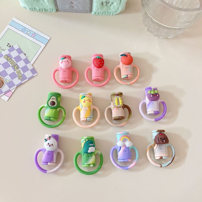 Bear Data Cable Protective Cover Three-In-One Silicone Loop Winder Mobile Phone Receipt Line Storage Protection Head - Image 2